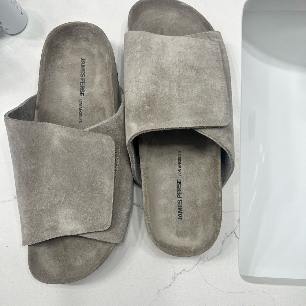 James Perse Suede Slides-for Versatile Elegance-Brand New (with no box)